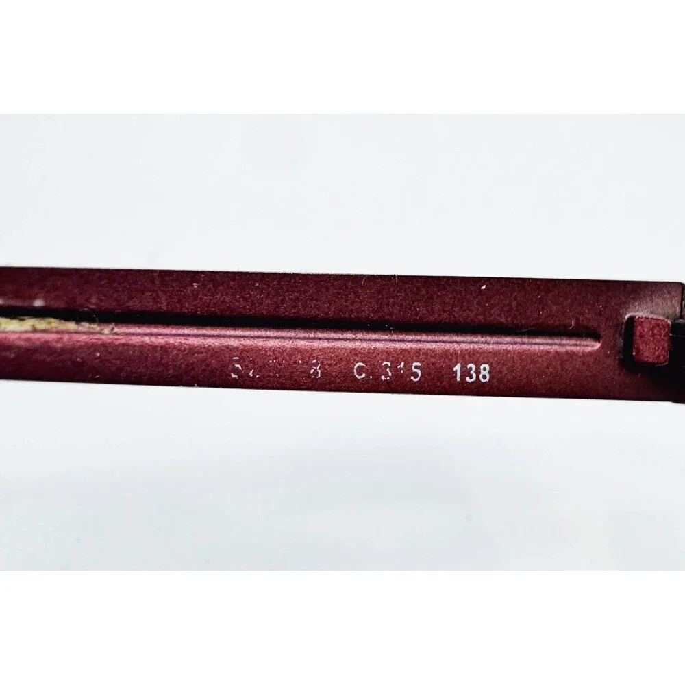 Link Occhiali Eyeglasses Men Burgundy Titanium Rectangular Half Rim 54-18-138